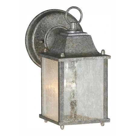 One Light River Rock Clear Seeded Panels Glass Wall Lantern